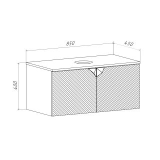 Тумба RUNO Андорра 85 белый матовый белый глянец подвесная под накладной умывальник (00-00002019)